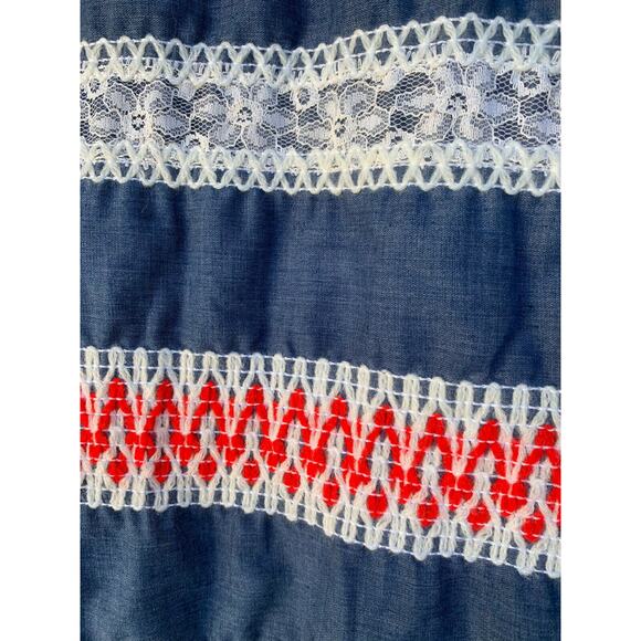 Vintage 60s Hippie Boho Maxi YARN LACE Skirt Festival 4th of July Summer Beach - Picture 3 of 5